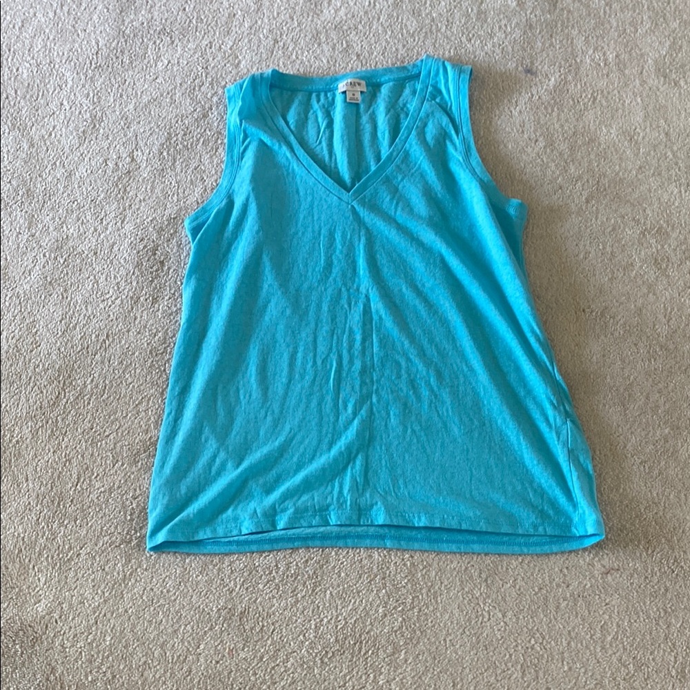 J. Crew Turquoise Sleeveless V-Neck Top